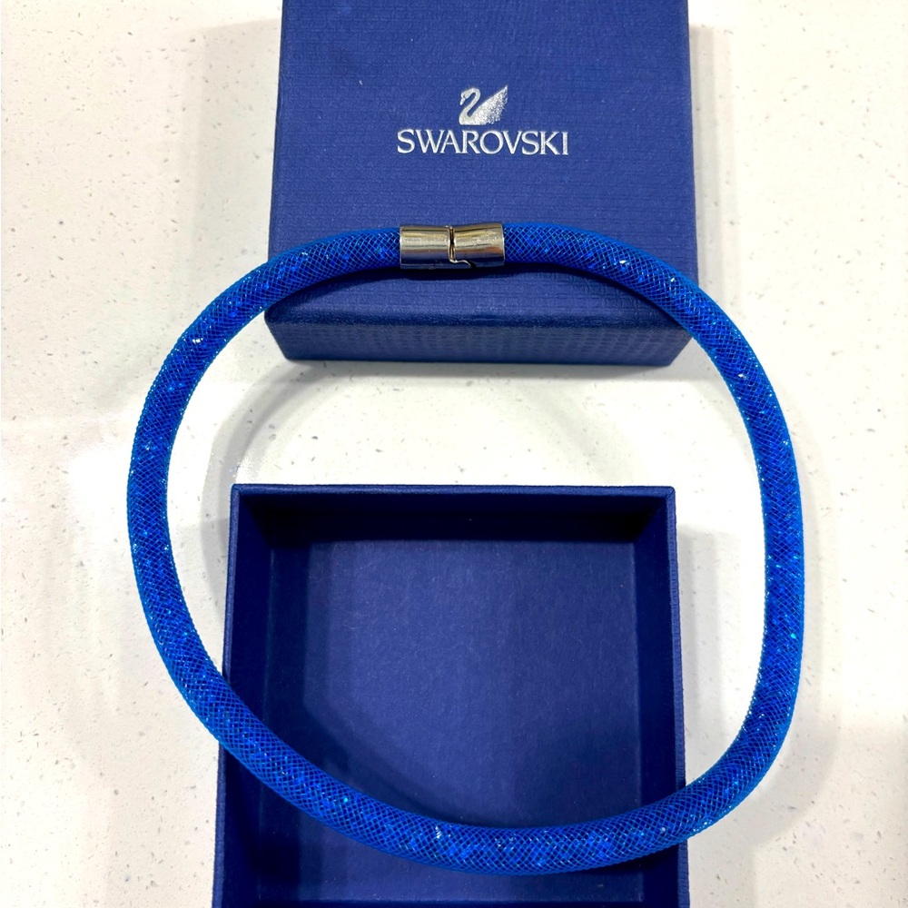 Swarovski Stardust Blue Crystal chocker or double bracelet 2 ways